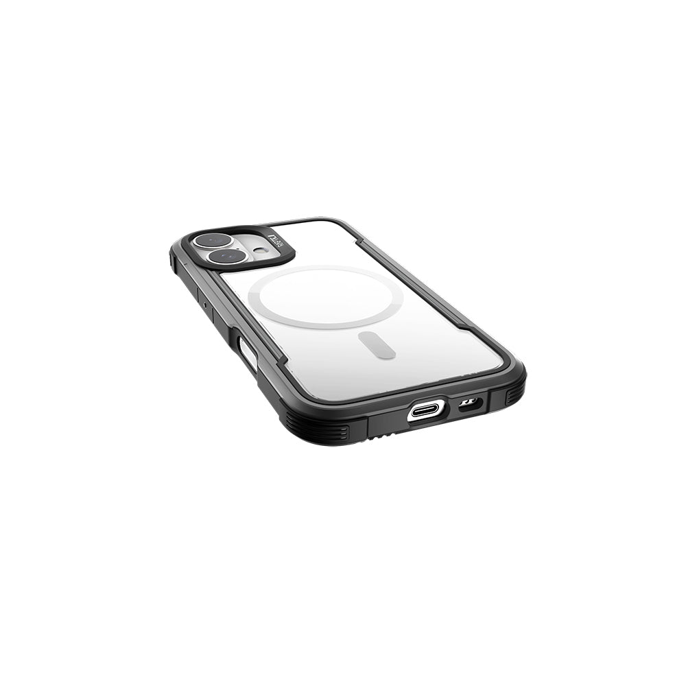 iPhone 16 Kılıf Magsafe Şarj Özellikli Airbagli Raptic Shield Serisi Şeffaf Arka Yüzey Kılıf Yeşil