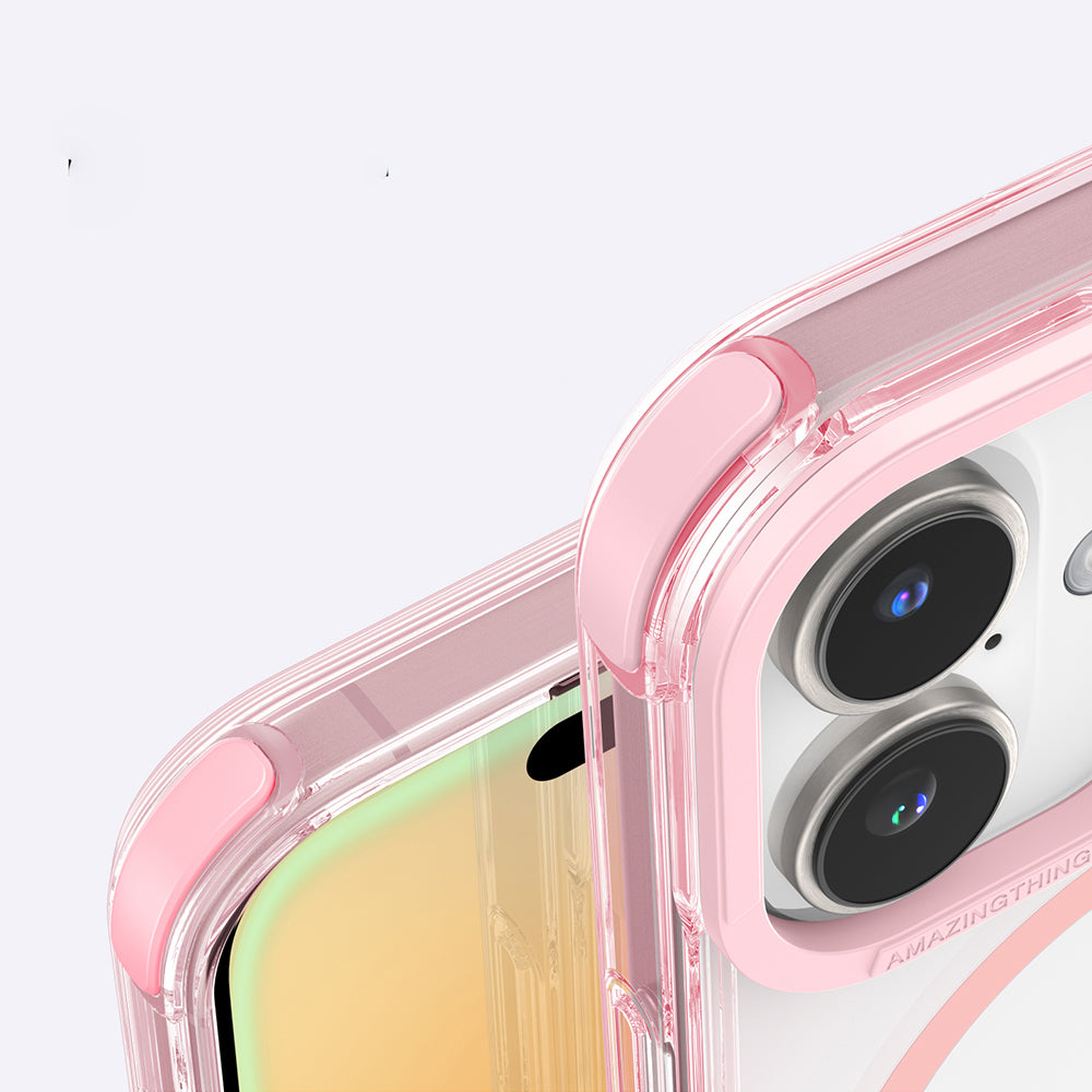 iPhone 16 Kılıf Magsafe Şarj Özellikli Amazingthing Omni Serisi Kılıf Pembe