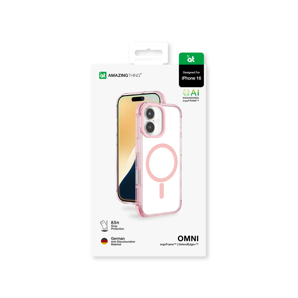 iPhone 16 Kılıf Magsafe Şarj Özellikli Amazingthing Omni Serisi Kılıf Pembe