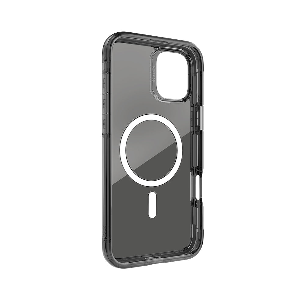 iPhone 16 Kılıf Magsafe Şarj Özellikli Raptic Air Serisi Airbag Tasarımlı Metal Köşelikli Şeffaf Kılıf Gümüş