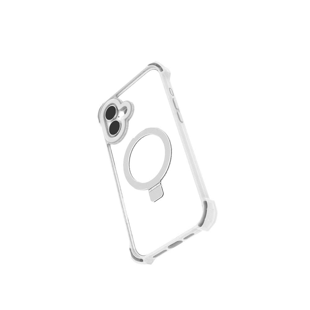 iPhone 16 Kılıf Magsafe Şarj Özellikli Raptic Dual Serisi Şeffaf Standlı Kılıf Şeffaf