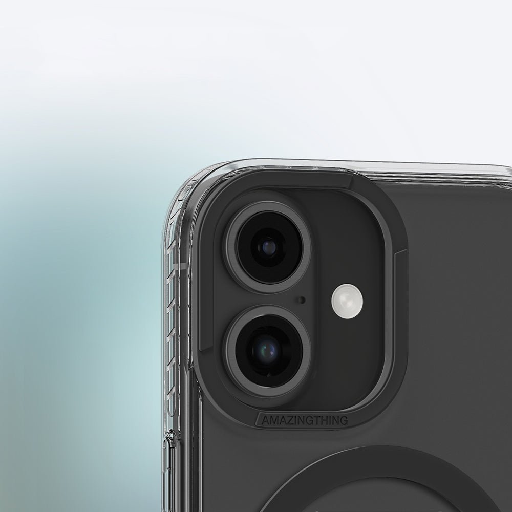 iPhone 16 Kılıf Magsafe Şarj Özellikli Standlı Amazingthing Titan Pro Plus Kılıf Siyah