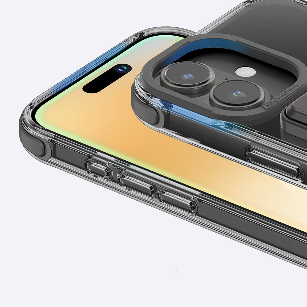 iPhone 16 Kılıf Magsafe Şarj Özellikli Standlı Kartlıklı Set Amazingthing Omni Adventure Serisi Kılıf Siyah