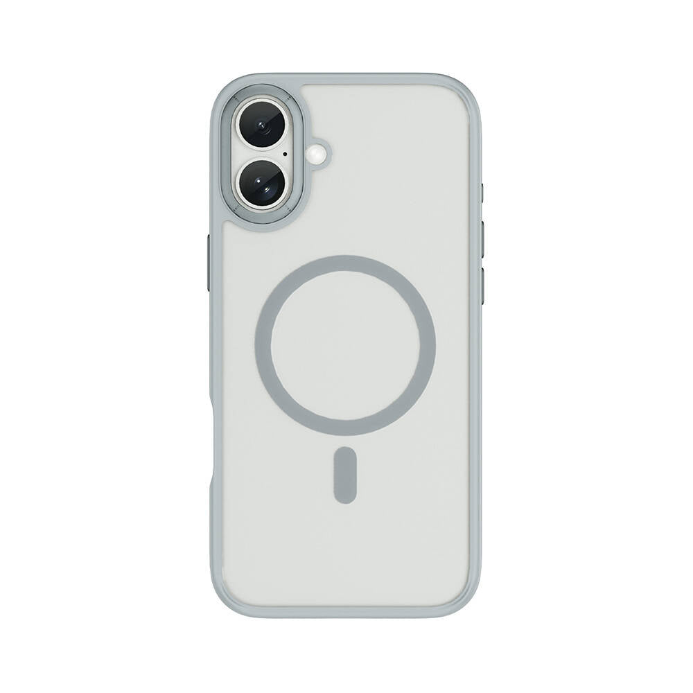 iPhone 16 Kılıf Wiwu FGG-012 ArmorPro Serisi Magsafe Şarj Özellikli Parmak İzi Bırakmayan Kılıf Gri