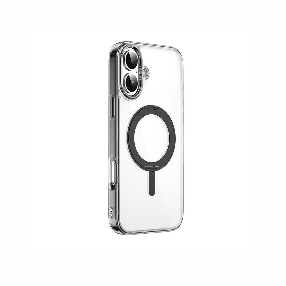 iPhone 16 Kılıf Wiwu MCC-201 iShield Ultra Serisi Magsafe Şarj Özellikli Standlı Crystal Sert PC Kılıf Siyah