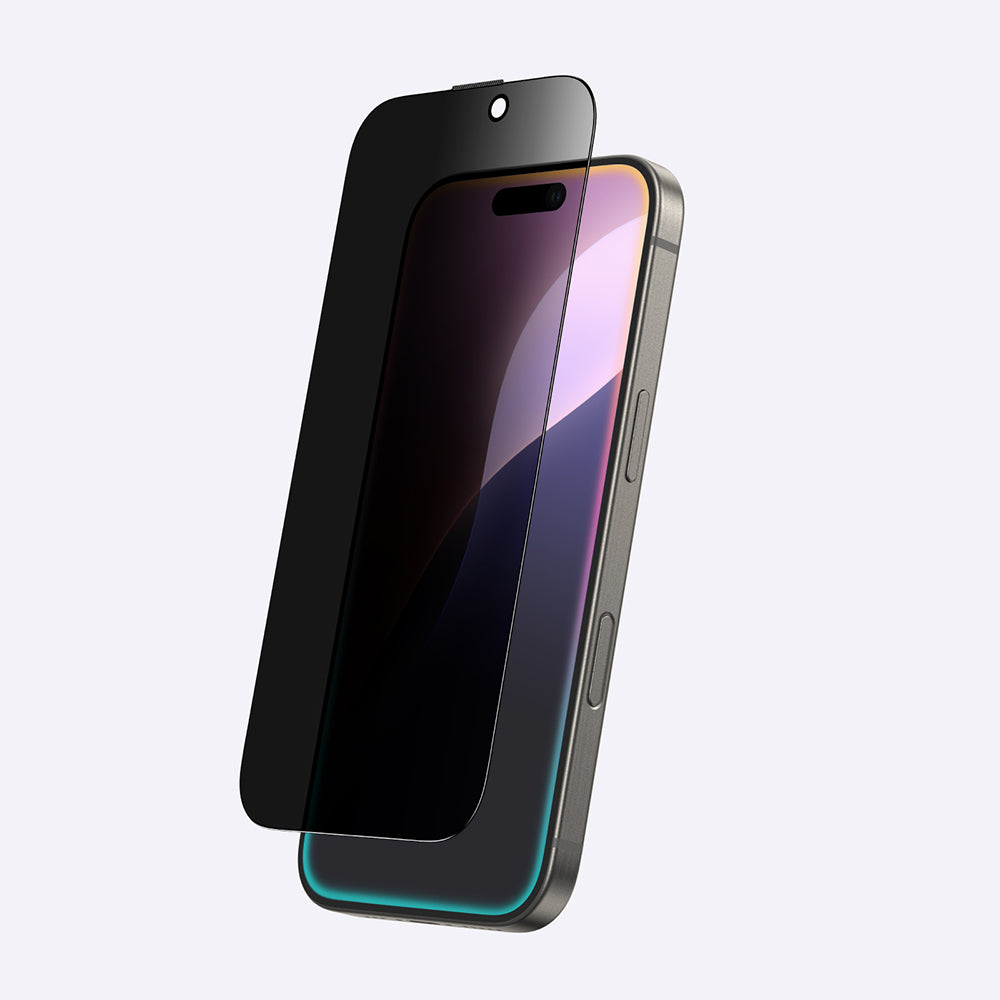 Apple iPhone 16 Plus Amazingthing Radix Privacy Parmak İzi Bırakmayan Temperli Cam Ekran Koruyucu Siyah