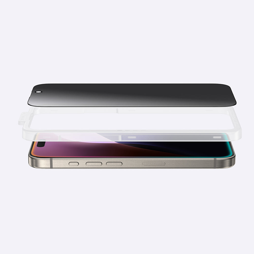 Apple iPhone 16 Plus Amazingthing Radix Privacy Parmak İzi Bırakmayan Temperli Cam Ekran Koruyucu Siyah