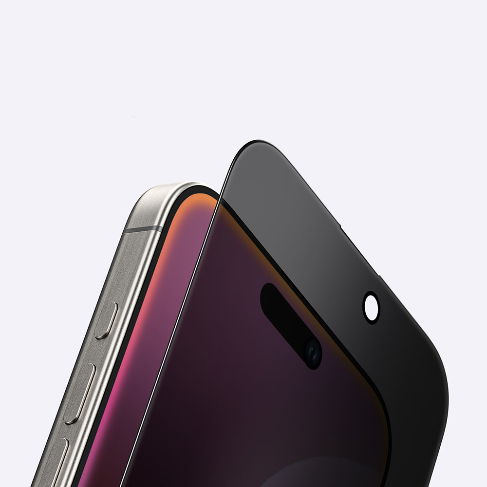 Apple iPhone 16 Plus Amazingthing Radix Privacy Parmak İzi Bırakmayan Temperli Cam Ekran Koruyucu Siyah