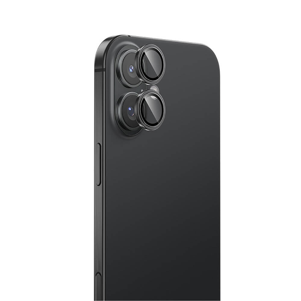 iPhone 16 Plus Benks Parlama Önleyici Glass Warrior Metal Kamera Lens Koruyucu Siyah