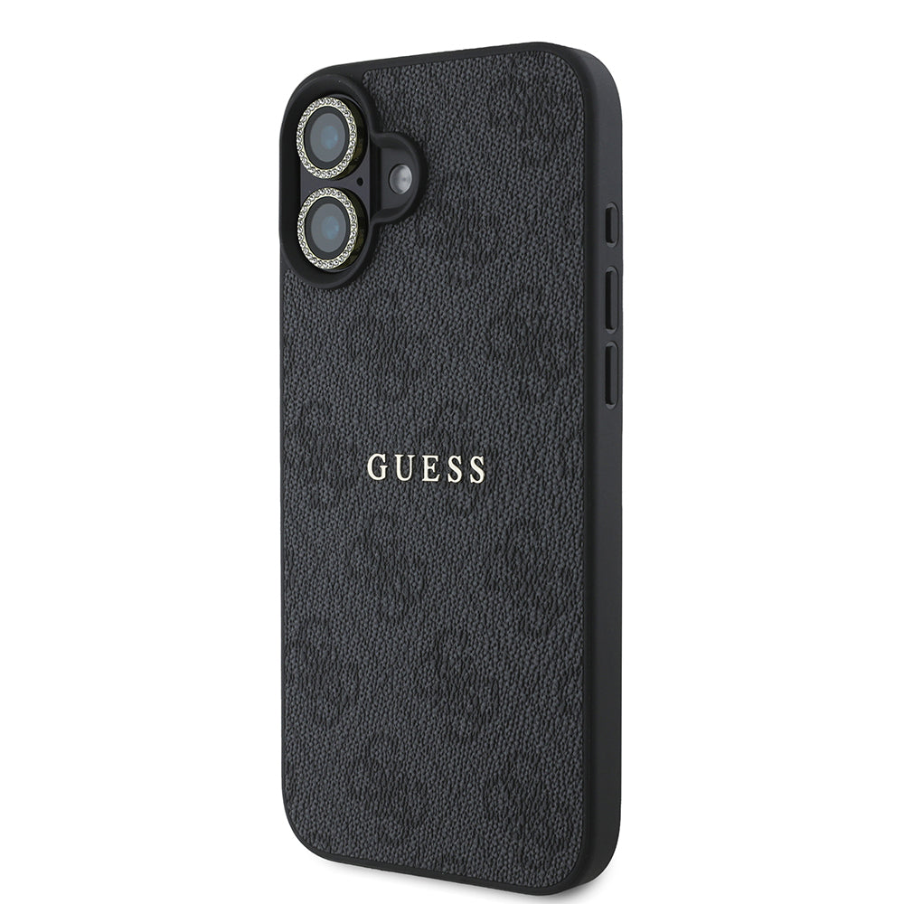 Apple iPhone 16 Plus Guess Orjinal Lisanslı Kılıf + Ekran Koruyucu + Lens Koruyucu 3in1 Aksesuar Seti Siyah