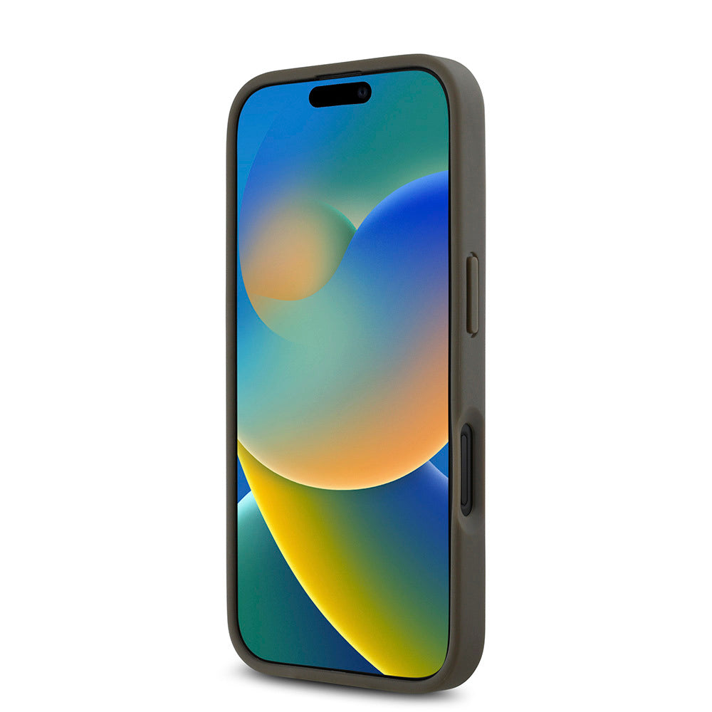 iPhone 16 Plus Kılıf DKNY Orjinal Lisanslı Magsafe Şarj Özellikli 3D Yazılı Repeat Pattern Kılıf Siyah