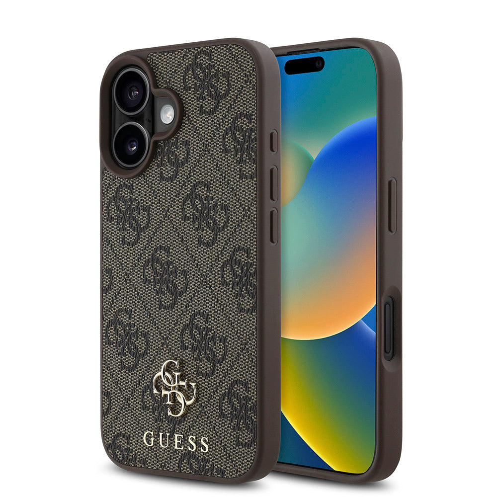 Apple iPhone 16 Plus Kılıf Guess Orjinal Lisanslı Magsafe Şarj Özellikli Small 4G Classic Kapak Siyah