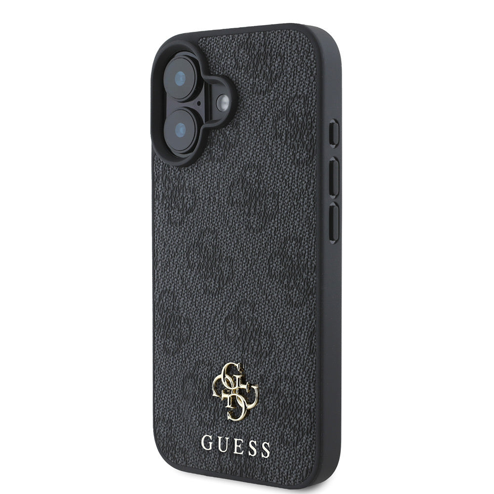 Apple iPhone 16 Plus Kılıf Guess Orjinal Lisanslı Magsafe Şarj Özellikli Small 4G Classic Kapak Siyah