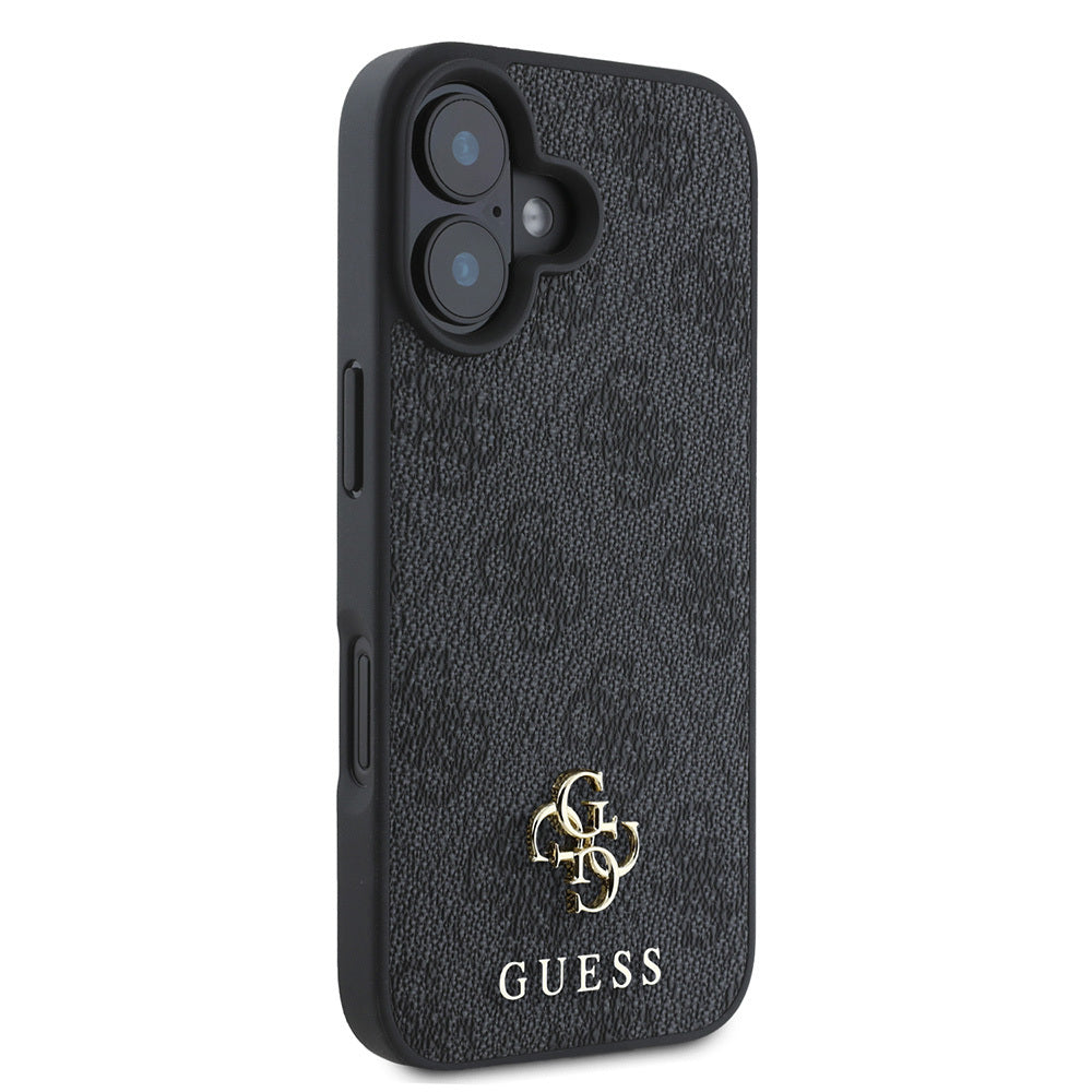 Apple iPhone 16 Plus Kılıf Guess Orjinal Lisanslı Magsafe Şarj Özellikli Small 4G Classic Kapak Siyah