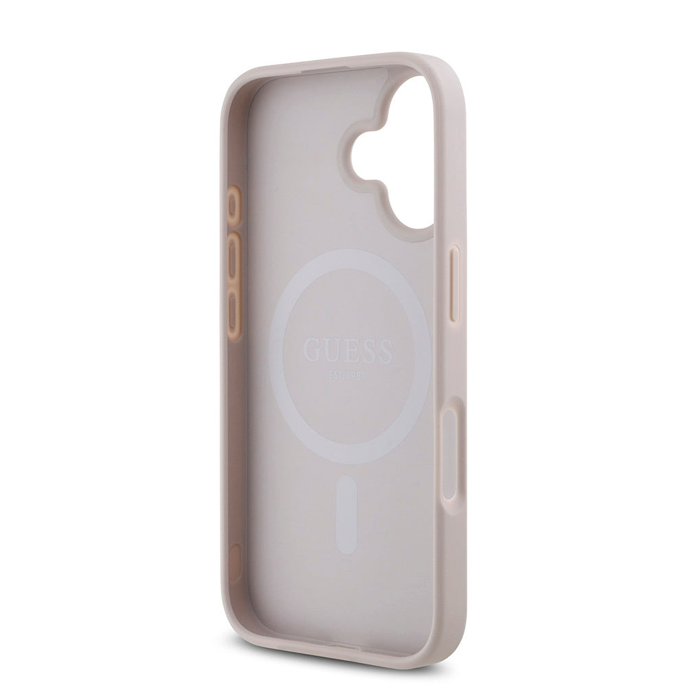 Apple iPhone 16 Plus Kılıf Guess Orjinal Lisanslı Magsafe Şarj Özellikli Small 4G Classic Kapak Siyah