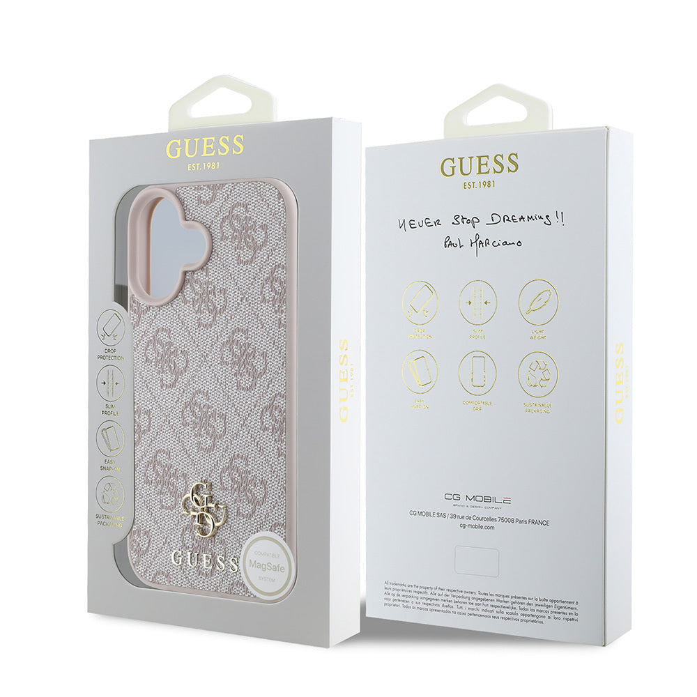 Apple iPhone 16 Plus Kılıf Guess Orjinal Lisanslı Magsafe Şarj Özellikli Small 4G Classic Kapak Siyah