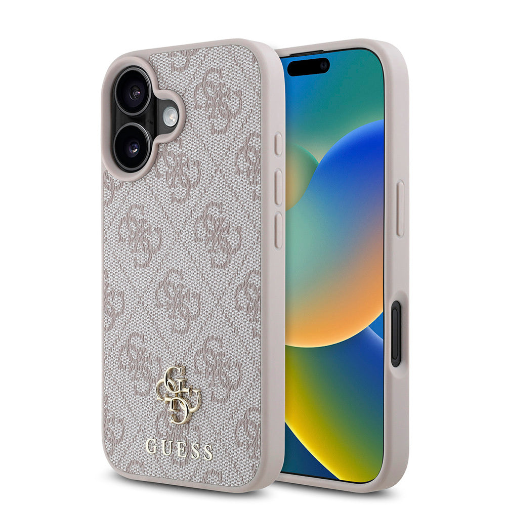 Apple iPhone 16 Plus Kılıf Guess Orjinal Lisanslı Magsafe Şarj Özellikli Small 4G Classic Kapak Pembe