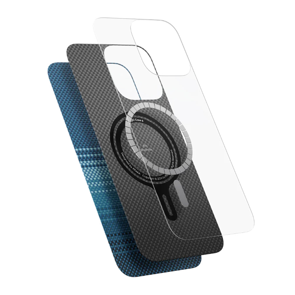 iPhone 16 Plus Kılıf Magsafe Şarj Özellikli Aramid Fiber Pitaka Tactile Woven Sunset-Moonrise Serisi Sunset Kılıf Kahverengi