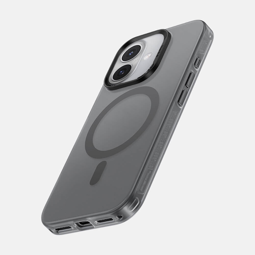 iPhone 16 Plus Kılıf Magsafe Şarj Özellikli Benks Lucid Armor Kılıf Titanyum-Gri