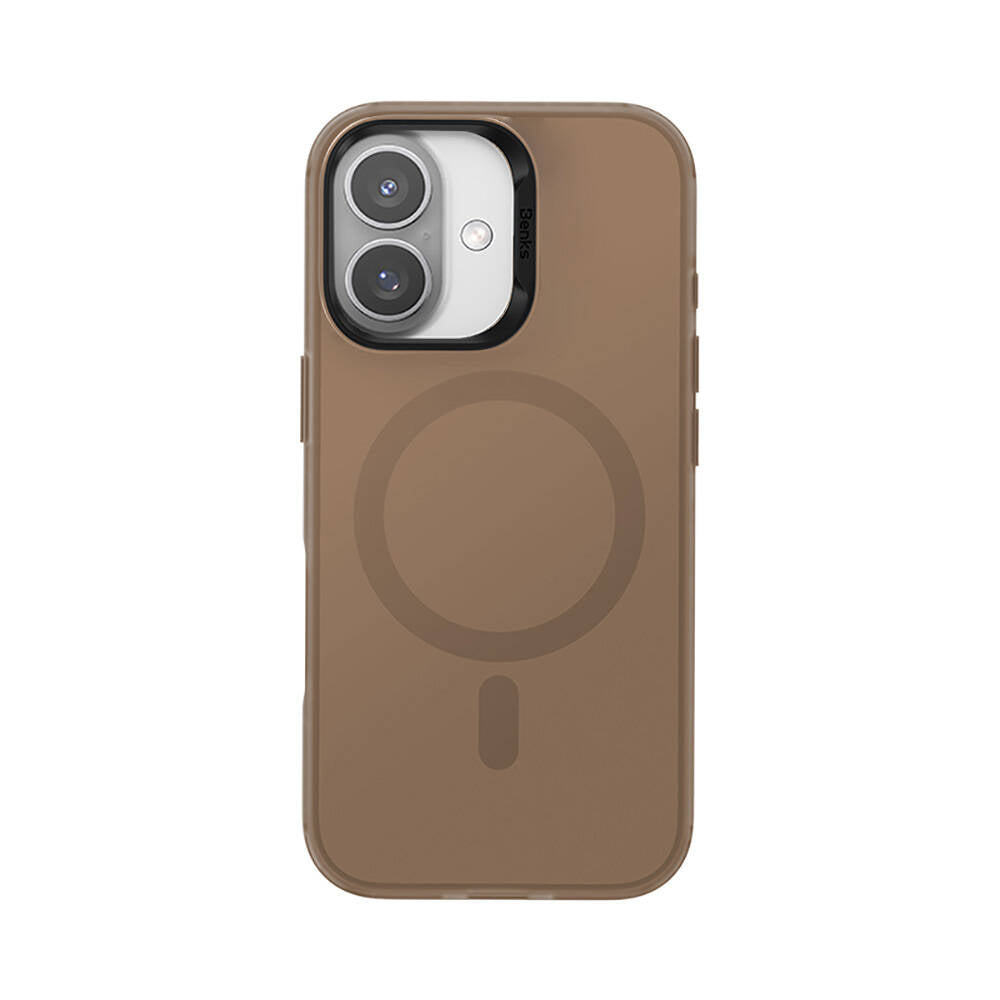iPhone 16 Plus Kılıf Magsafe Şarj Özellikli Benks Lucid Armor Kılıf Gold