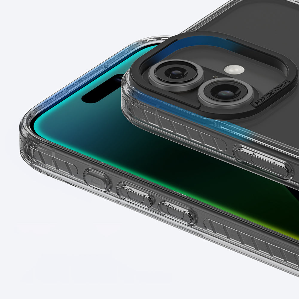 iPhone 16 Plus Kılıf Magsafe Şarj Özellikli Standlı Amazingthing Titan Pro Plus Kılıf Siyah