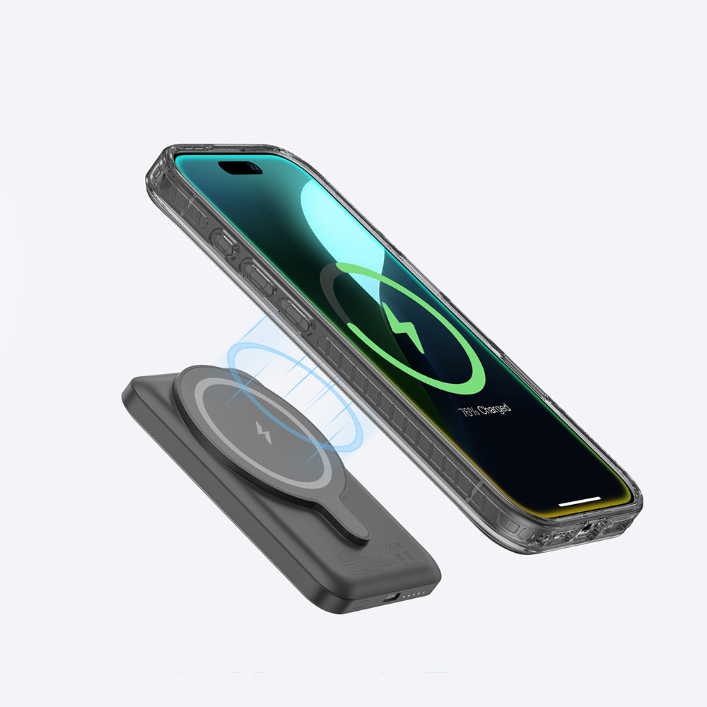 iPhone 16 Plus Kılıf Magsafe Şarj Özellikli Standlı Amazingthing Titan Pro Plus Kılıf Siyah