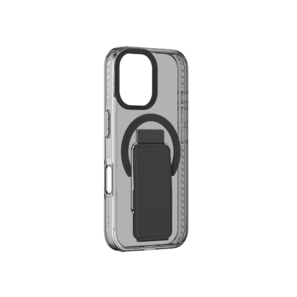 iPhone 16 Plus Kılıf Magsafe Şarj Özellikli Standlı Amazingthing Titan Pro Plus Kılıf Siyah