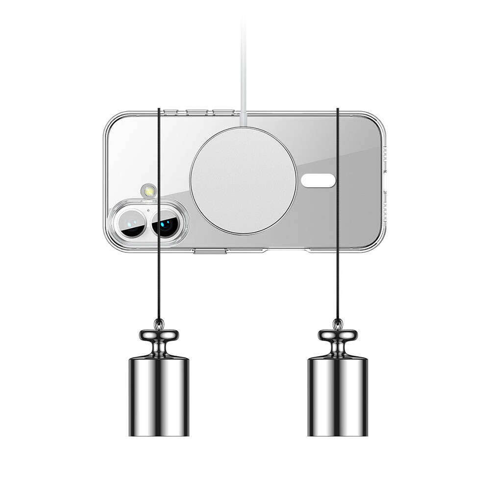 iPhone 16 Plus Kılıf Magsafe Şarj Özellikli Transparan Sert PC Wlons Pita Kılıf Şeffaf