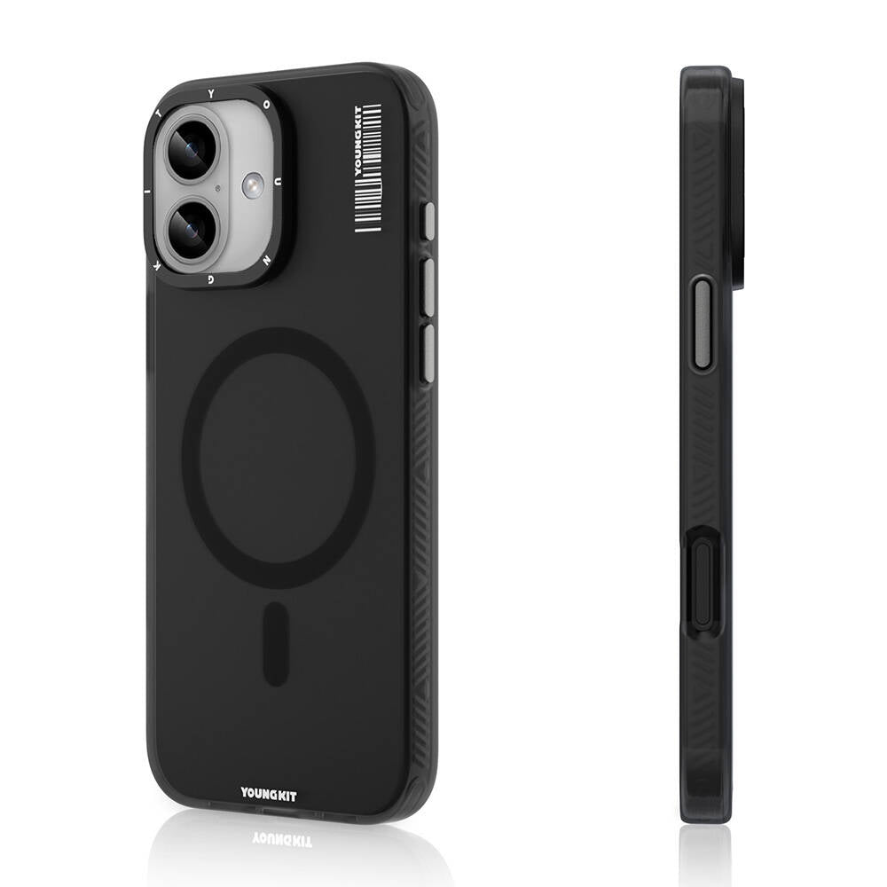 iPhone 16 Plus Kılıf Magsafe Şarj Özellikli Youngkit Hidden Sand Serisi Kılıf Beyaz
