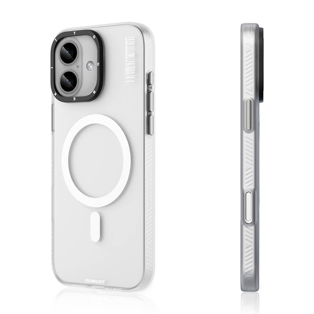 iPhone 16 Plus Kılıf Magsafe Şarj Özellikli Youngkit Hidden Sand Serisi Kılıf Gold