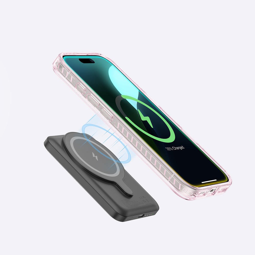 iPhone 16 Plus Kılıf Magsafe Şarj Özellikli Yüzük Standlı Amazingthing Titan Pro Serisi Kılıf Pembe