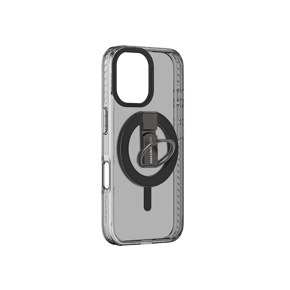 iPhone 16 Plus Kılıf Magsafe Şarj Özellikli Yüzük Standlı Amazingthing Titan Pro Serisi Kılıf Pembe
