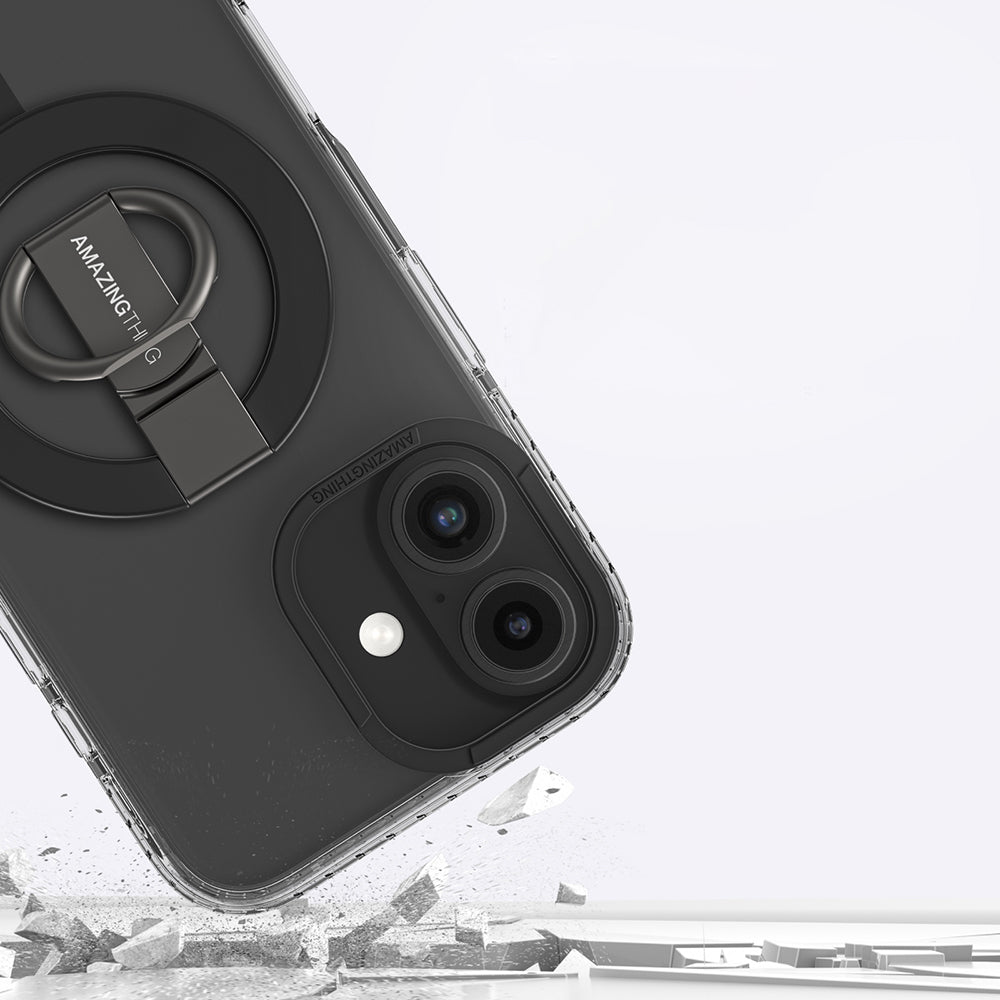 iPhone 16 Plus Kılıf Magsafe Şarj Özellikli Yüzük Standlı Amazingthing Titan Pro Serisi Kılıf Pembe