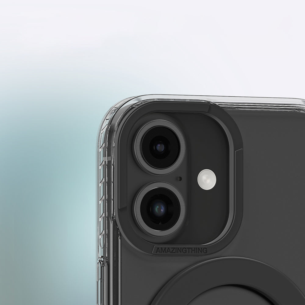 iPhone 16 Plus Kılıf Magsafe Şarj Özellikli Yüzük Standlı Amazingthing Titan Pro Serisi Kılıf Pembe
