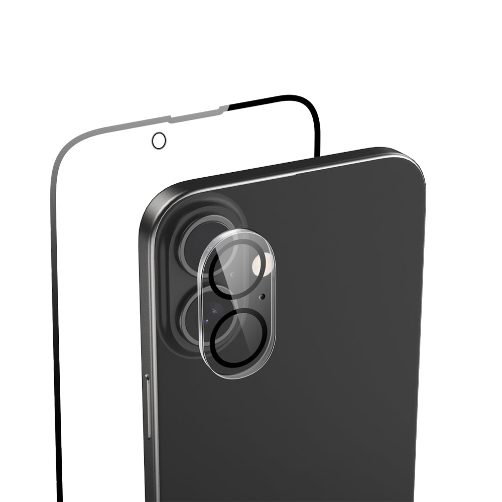 iPhone 16 Plus Raptic 2in1 Temperli Ekran Koruyucu + Lens Koruyucu Set Şeffaf