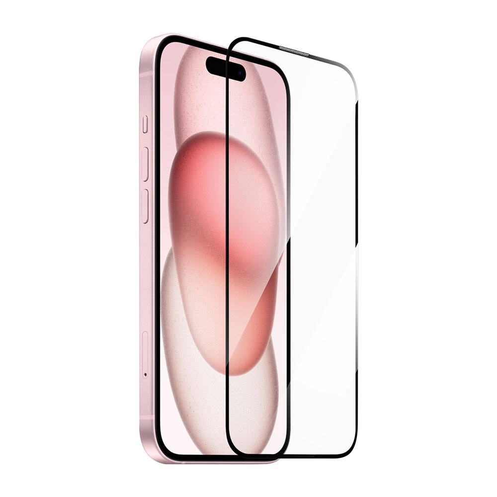 iPhone 16 Plus Wiwu GT-008 Polimer Oleofobik Kaplama Şeffaf Pürüzsüz Temperli Cam Ekran Koruyucu 10'lu Paket Siyah
