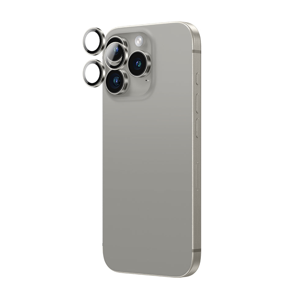 Apple iPhone 16 Pro Amazingthing Anti Reflective Kamera Lens Koruyucu + Kolay Uygulama Aparatlı Gümüş