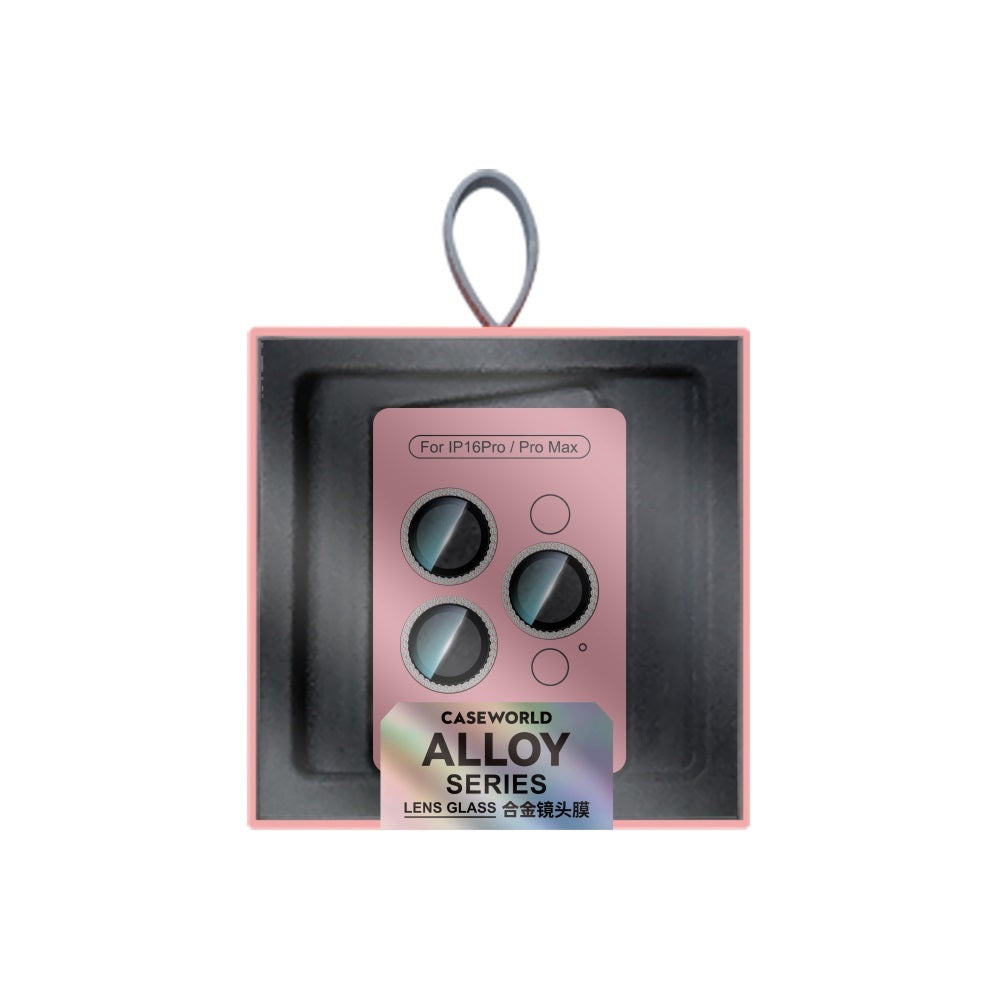 Apple iPhone 16 Pro CaseWorld Alloy Sparkling Diamond Serisi Taşlı Lens Koruyucu Gümüş