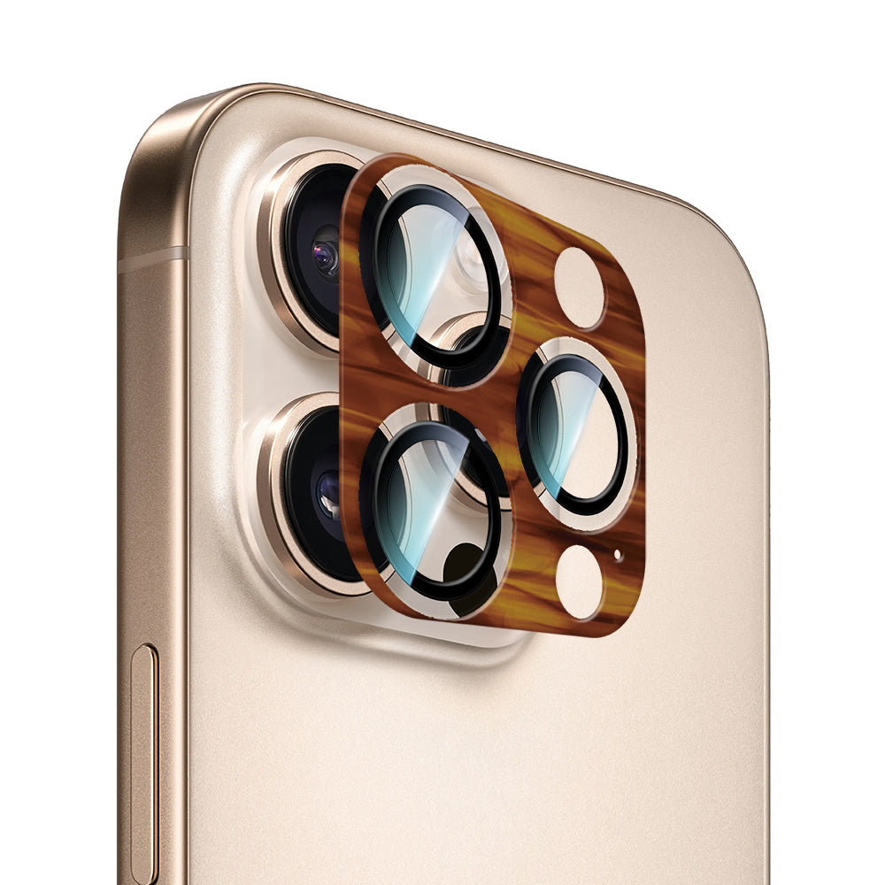 Apple iPhone 16 Pro CaseWorld Crystal Color Serisi Full Kamera Lens Koruyucu Kahverengi