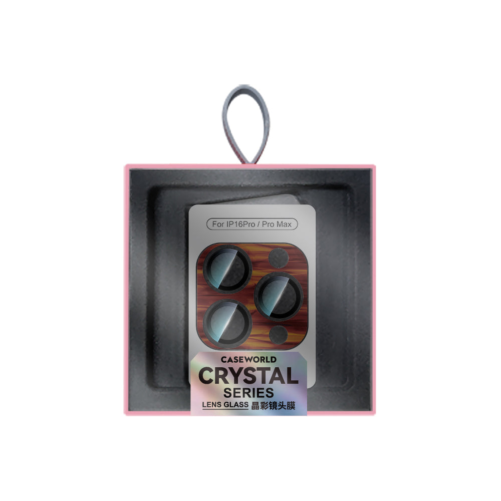 Apple iPhone 16 Pro CaseWorld Crystal Color Serisi Full Kamera Lens Koruyucu Kahverengi