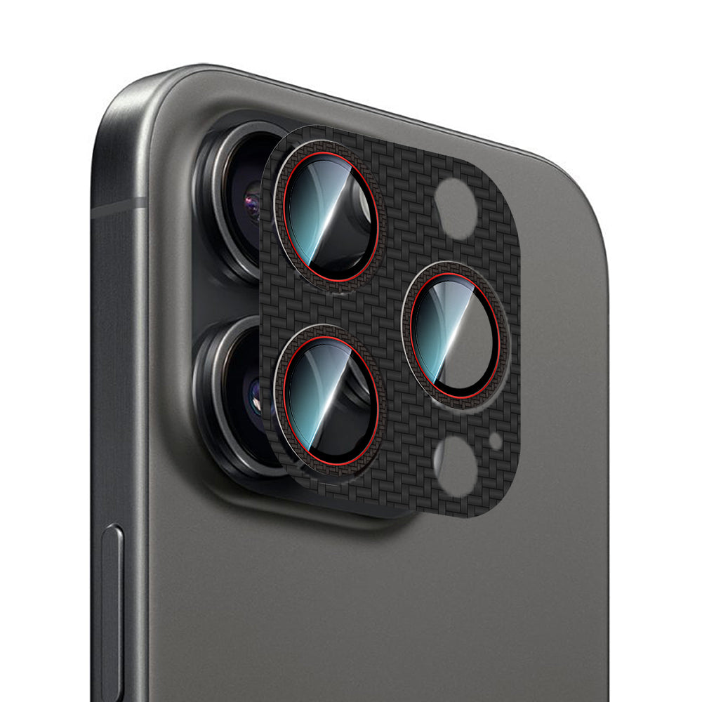 Apple iPhone 16 Pro CaseWorld Karbon Fiber Serisi Anti Reflective Ultra Clear Full Kamera Lens Koruyucu Gümüş