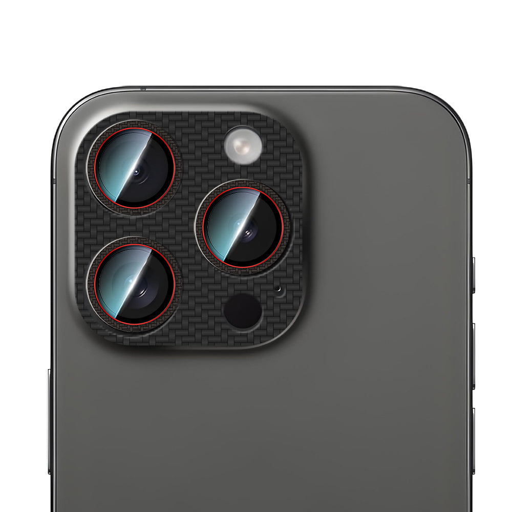 Apple iPhone 16 Pro CaseWorld Karbon Fiber Serisi Anti Reflective Ultra Clear Full Kamera Lens Koruyucu Gümüş