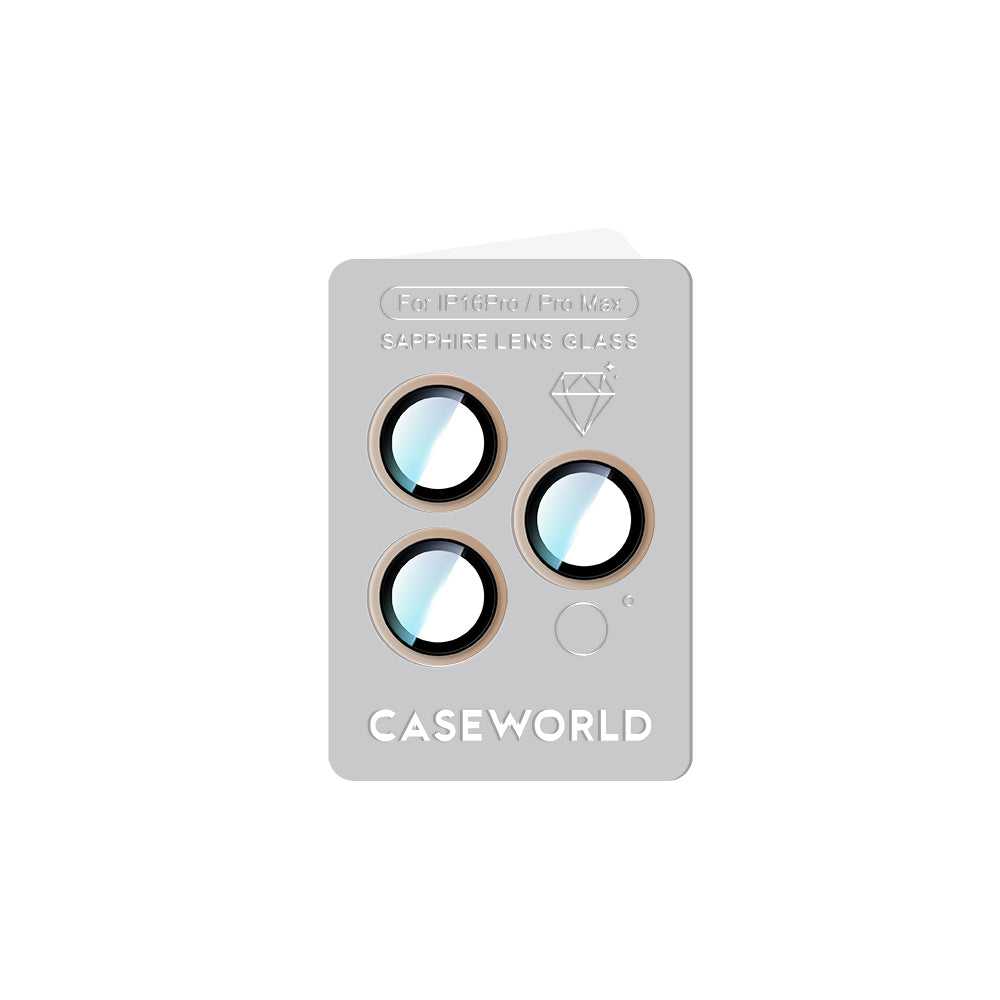 Apple iPhone 16 Pro CaseWorld Sapphire Serisi Anti Reflective Lens Koruyucu Gold