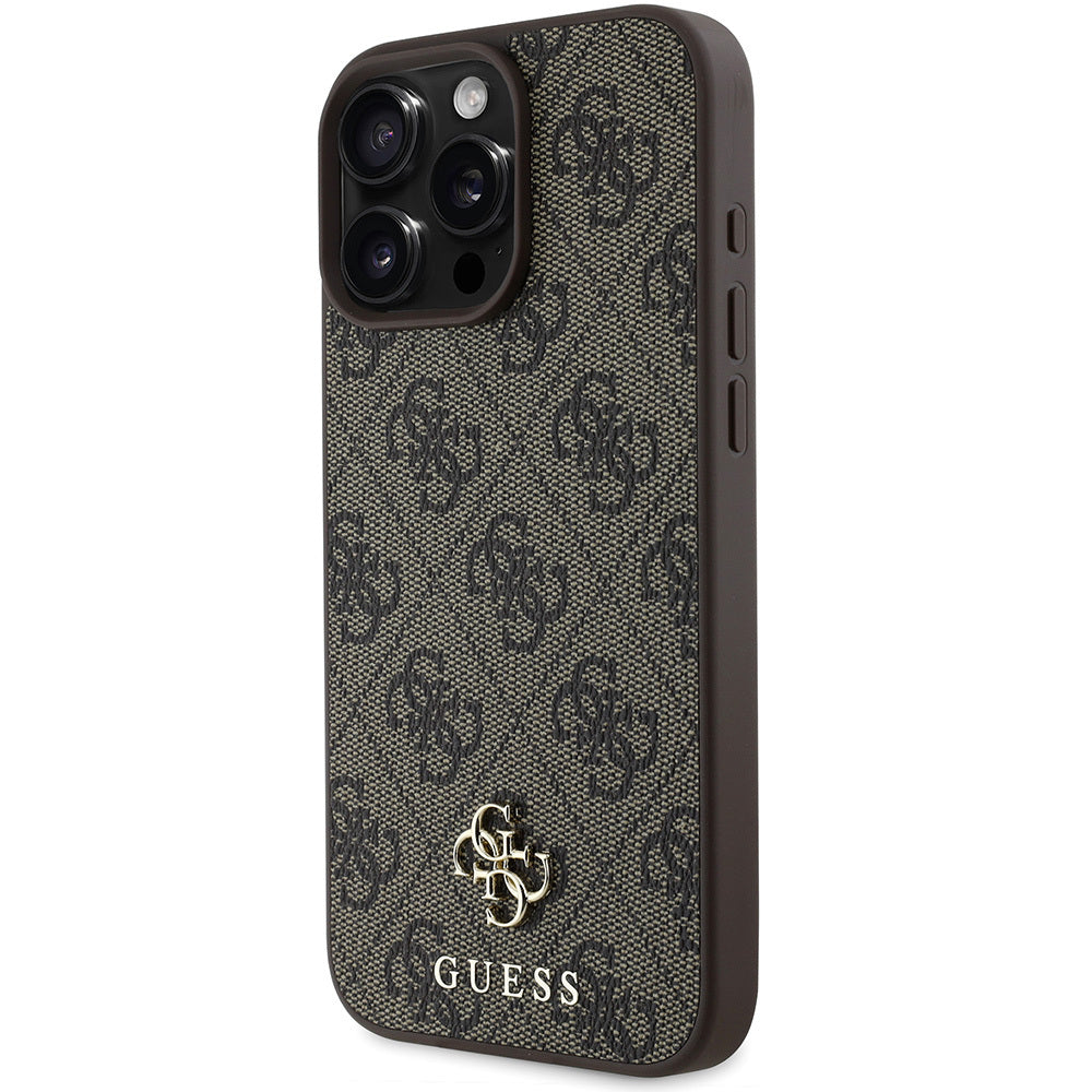 Apple iPhone 16 Pro Kılıf Guess Orjinal Lisanslı Magsafe Şarj Özellikli Small 4G Classic Kapak Siyah
