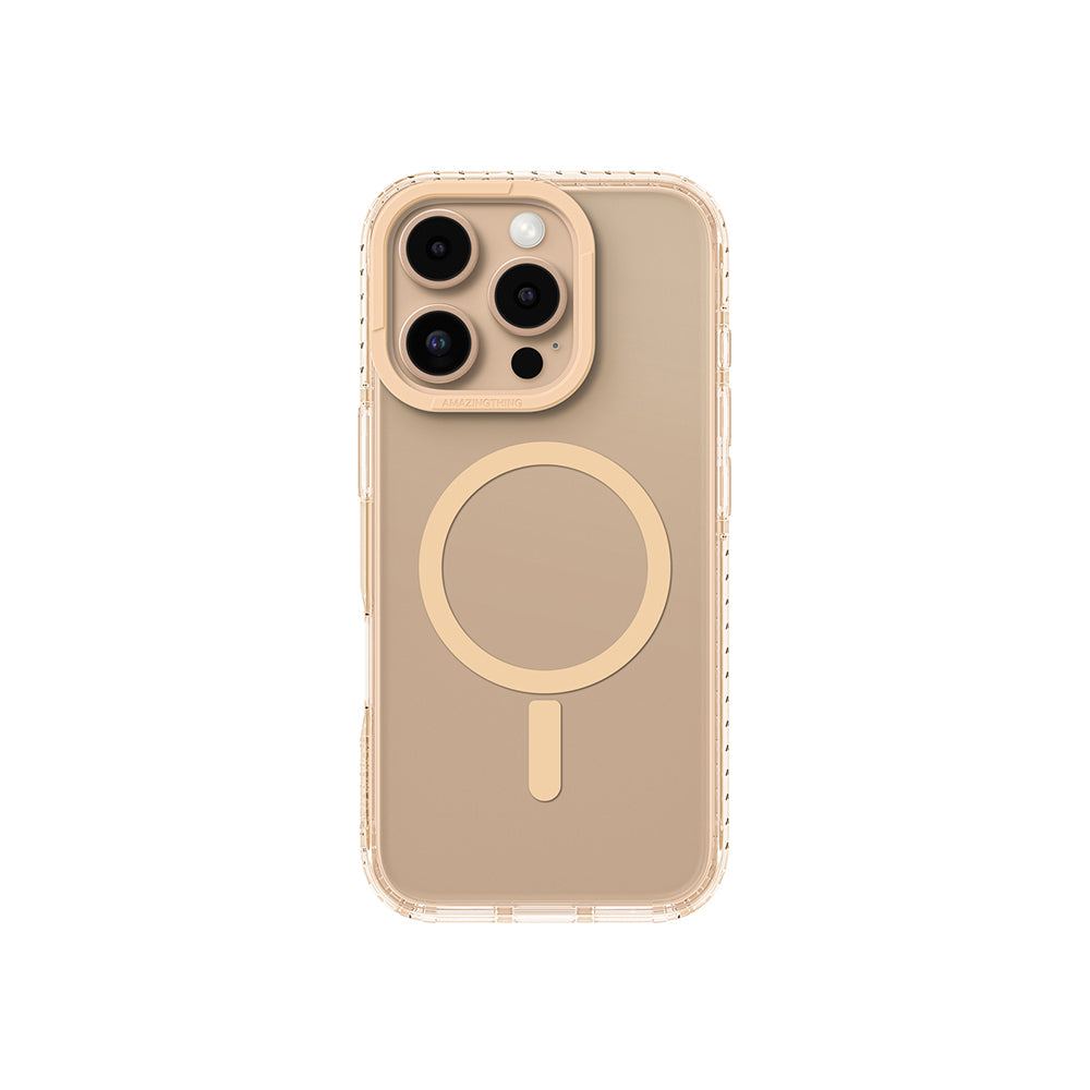 Apple iPhone 16 Pro Kılıf M-Safe Şarj Özellikli Airbag Tasarımlı Amazingthing Titan Pro Serisi Kapak Rose Gold