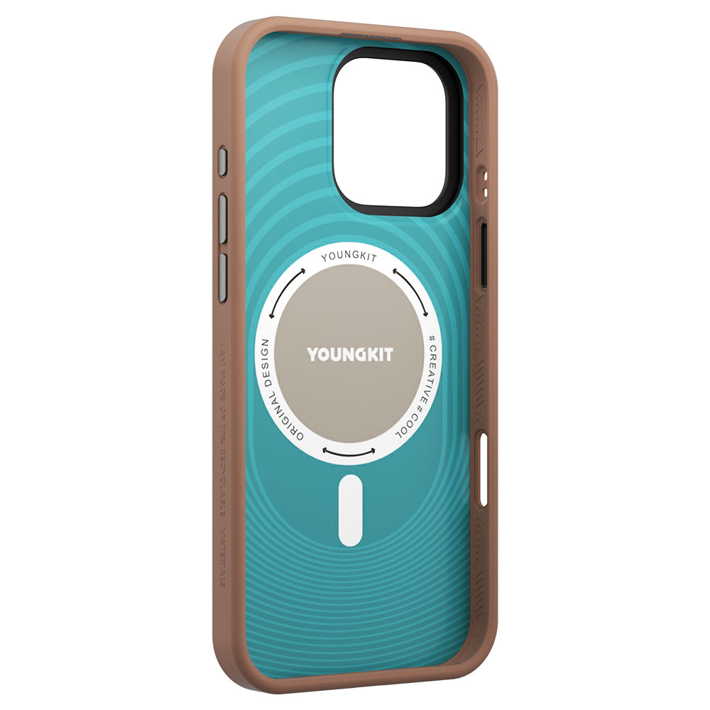 Apple iPhone 16 Pro Kılıf M-safe Şarj Özellikli Youngkit Dynamag Serisi Kapak Gold