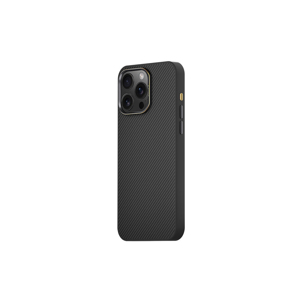 iPhone 16 Pro Kılıf Magsafe Şarj Özellikli 600D Metal Kamera Çerçeveli Raptic Aramid Fiber Serisi Kılıf Siyah