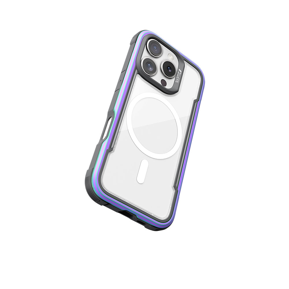 iPhone 16 Pro Kılıf Magsafe Şarj Özellikli Airbagli Raptic Shield Serisi Şeffaf Arka Yüzey Kılıf Yeşil