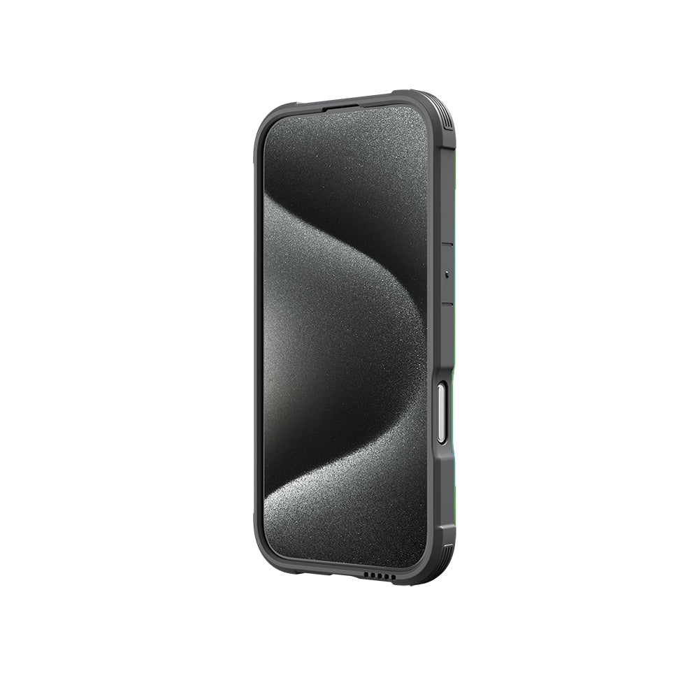 iPhone 16 Pro Kılıf Magsafe Şarj Özellikli Airbagli Raptic Shield Serisi Şeffaf Arka Yüzey Kılıf Kırmızı
