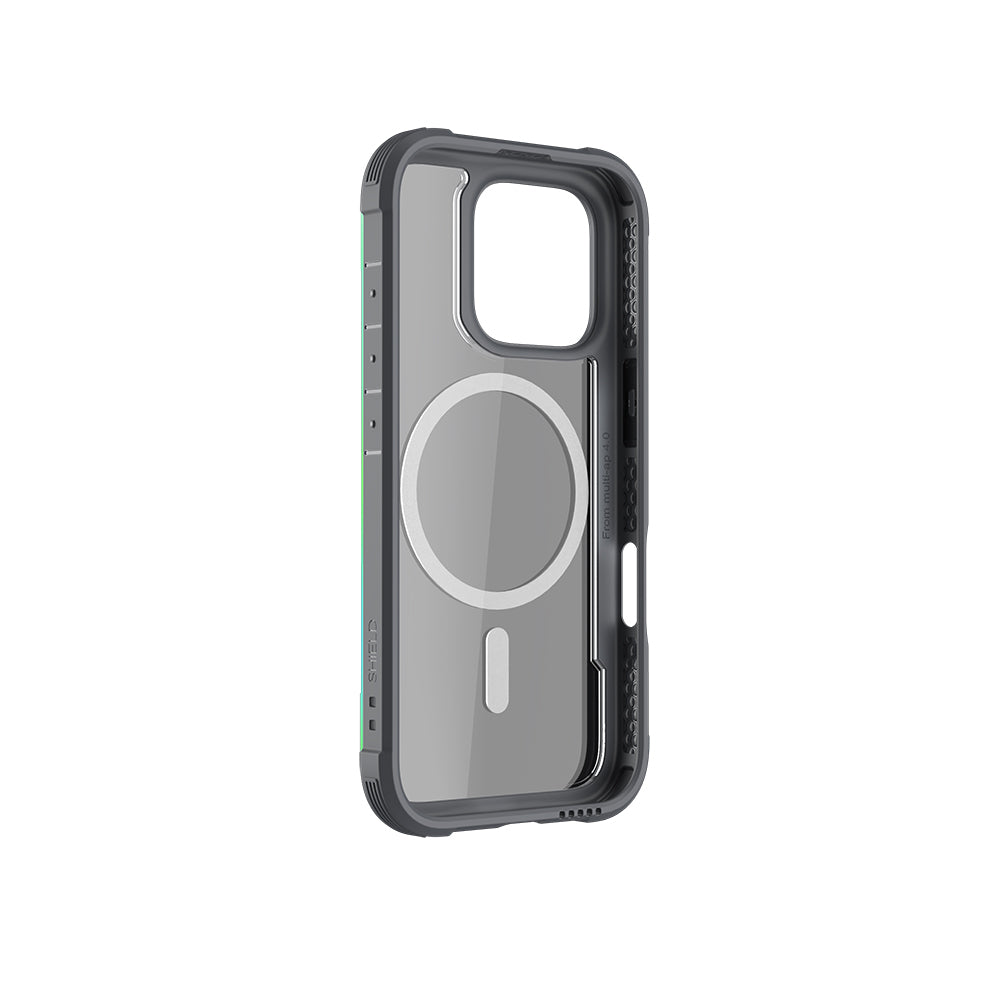 iPhone 16 Pro Kılıf Magsafe Şarj Özellikli Airbagli Raptic Shield Serisi Şeffaf Arka Yüzey Kılıf Colorful